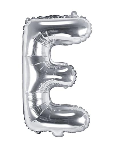 Balon foliowy Litera ''E''  35cm-  srebrny