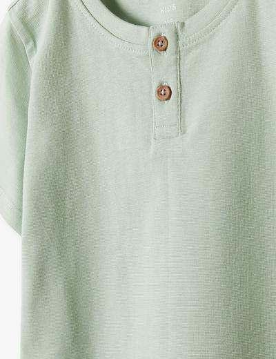 Zielony dzianinowy t-shirt dla chłopca - 100% bawełna - 5.10.15.