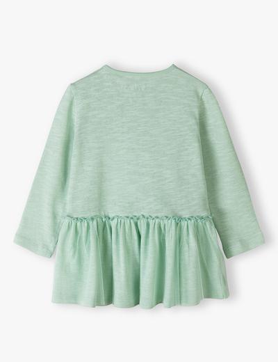 Dzianinowa bluzka niemowlęca z falbanką - zielona - 5.10.15.