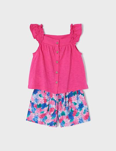 Komplet ubrań dla dziewczynki Mayoral - bluzka i spodenki - różowy