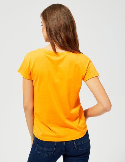 Bawełniana koszulka damska pomarańczowa