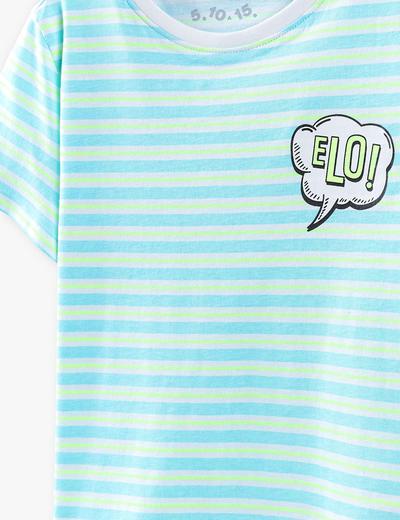 T-shirt chłopięcy dwukolorowy w paski ELO!