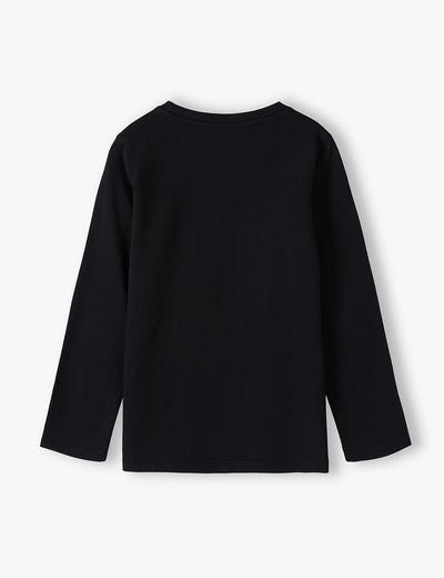 Bawełniana bluzka chłopięca w kolorze czarnym z koparką