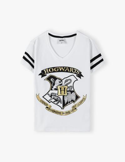 Bawełniany t-shirt damski Harry Potter - biały