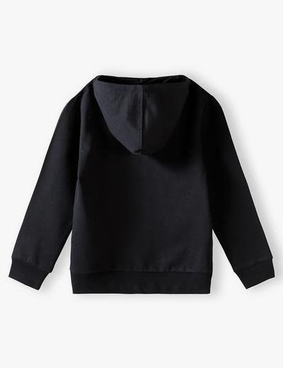 Czarna bluza rozpinana dla dziewczynki z kapturem