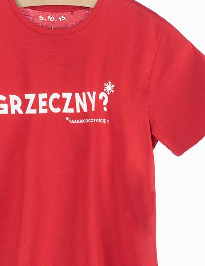 T-shirt męski z polskimi napisami-czarwony