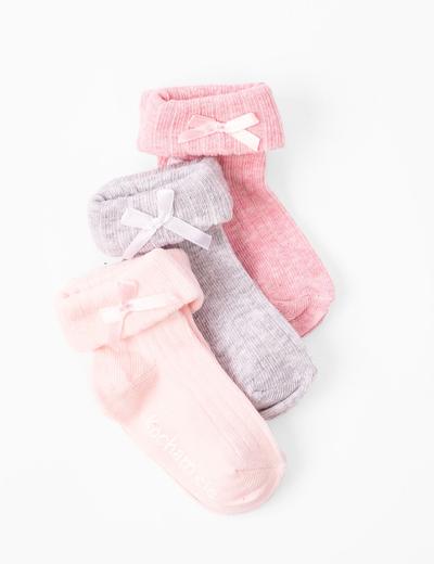 Skarpetki niemowlęce bezuciskowe 3pak różowe