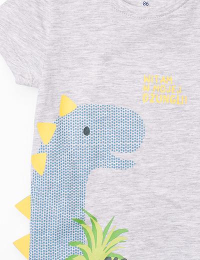 T-Shirt niemowlęcy z dinozaurem i elementami 3D