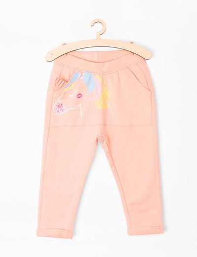 Spodnie dresowe niemowlęce- różowe z jednorożcem