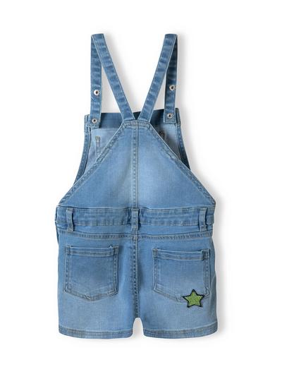 Jasnoniebieskie ogrodniczki krótkie jeansowe dla dziewczynki