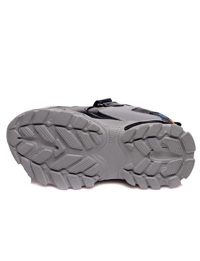 Szaro-czarne buty chłopięce sportowe z eko skóry Weestep