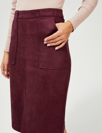 Spódnica damska ołówkowa w kolorze burgund