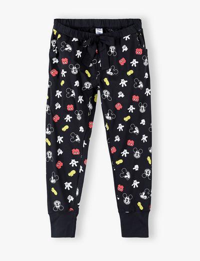 Bawełniane spodnie damskie do spania z Myszką Mickey - czarny