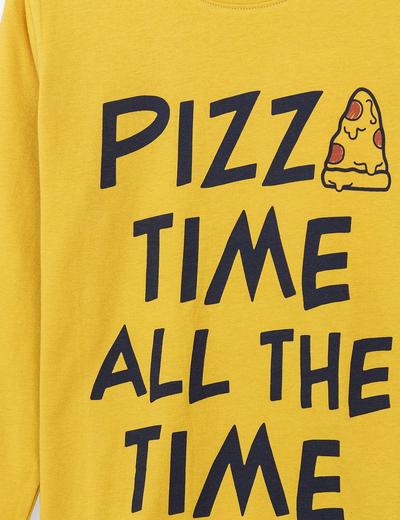 Bawełniana bluzka chłopięca z napisem - PIZZA TIME ALL THE TIME
