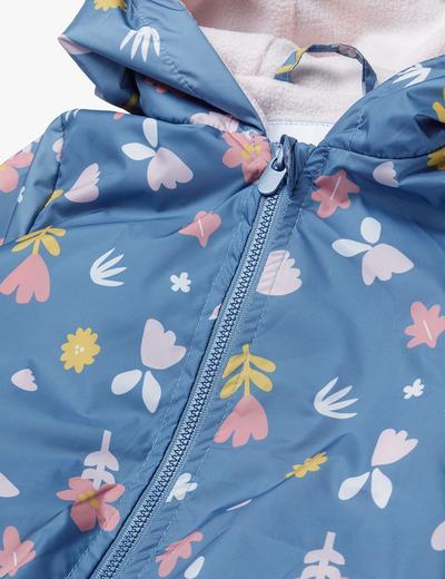 Przejściowa kurtka niemowlęca niebieska w kwiatki