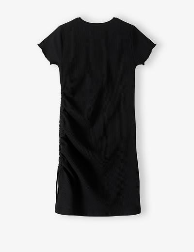 Czarna dzianinowa sukienka w drobne prążki - Limited Edition