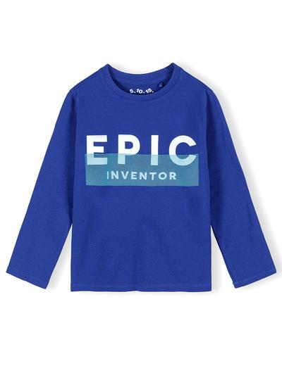 Bawełniana bluzka chłopięca z napisem - EPIC INVENTOR