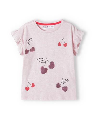 Różowa bluzka dla niemowlaka- wiśnie