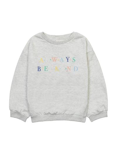 Szara bluza dziewczęca z napisem Always be kind