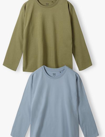Bluzki bawełniane dla chłopca - khaki i niebieska - Limited Edition