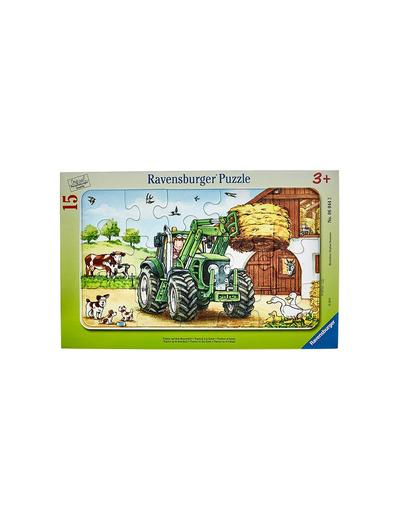 Puzzle dla dzieci 2D w ramce: Traktor na polu - 15 elementów wiek 3+