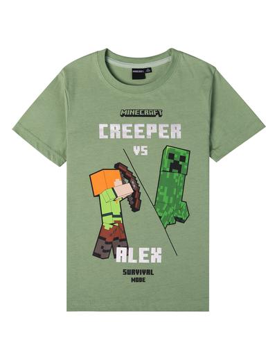 T-shirt bawełniany chłopięcy MINECRAFT zielony