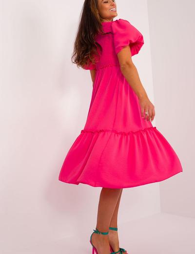 Sukienka krótka ciemno różowa