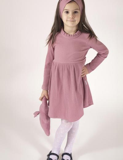 Sukienka dziewczęca z długim rękawem w kolorze wrzosowym