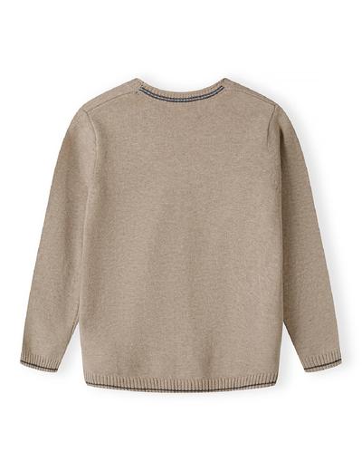 Klasyczny sweter z zapięciem na guziki chłopięcy- beżowy