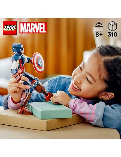 Klocki LEGO Super Heroes 76258 Marvel Figurka Kapitana Ameryki do zbudowania - 310 elementów, wiek 8 +