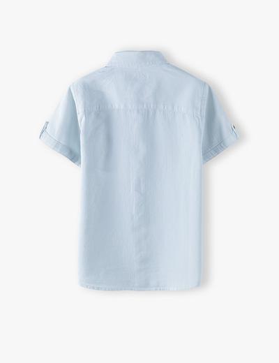 Koszula chłopięca z krótkim rękawem w kolorze błękitnym