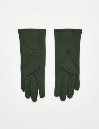 Rękawiczki z obszytymi guzikami - zielone