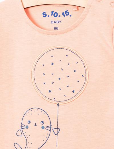 Różowa bluzka niemowlęca z foką