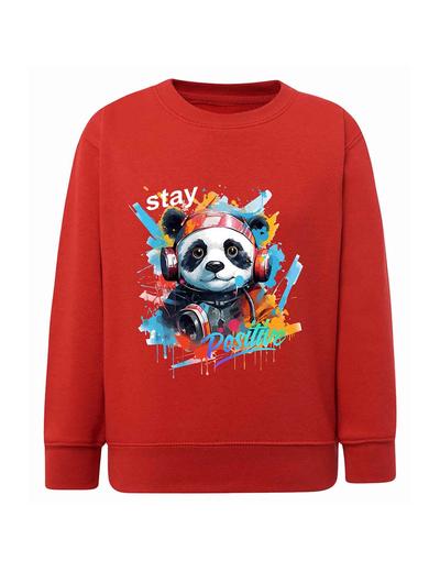 Czerwona bluza dla chłopca z nadrukiem - Panda