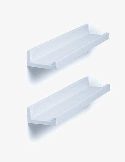 Białe półki ścienne - 2 sztuki o wymiarach 457x102x50 mm