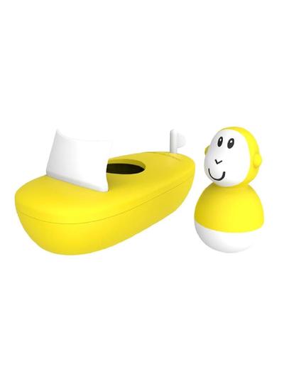 Matchstick Monkey- zabawka do kąpieli łódź + Małpka Wobbler- żółta