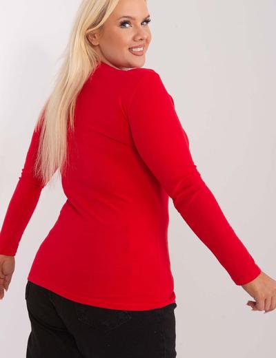 Czerwona dopasowana bluzka damska plus size