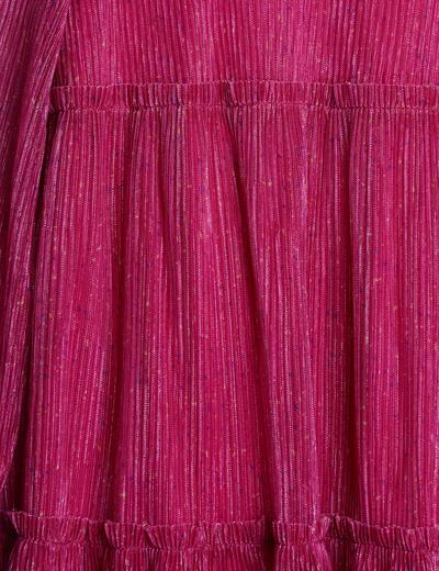 Szyfonowa, różowa sukienka z długim rękawem dla dziewczynki - Limited Edition