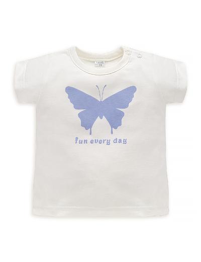 T-shirt dla dziewczynki z bawełny Imagine ecru
