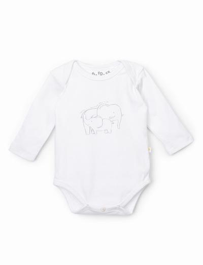 Body niemowlęce z długim rękawem ze słonikiem