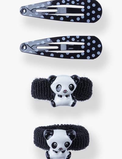 Spinki i gumki do włosów- Panda