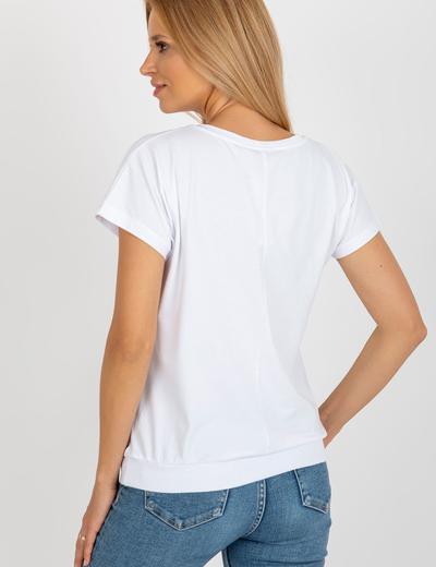 Biała damska bluzka z napisem RUE PARIS