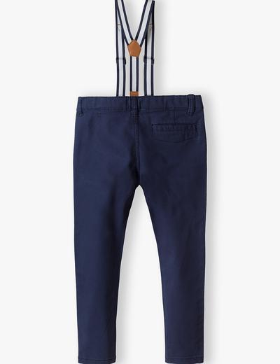 Granatowe spodnie dla chłopca regular z szelkami
