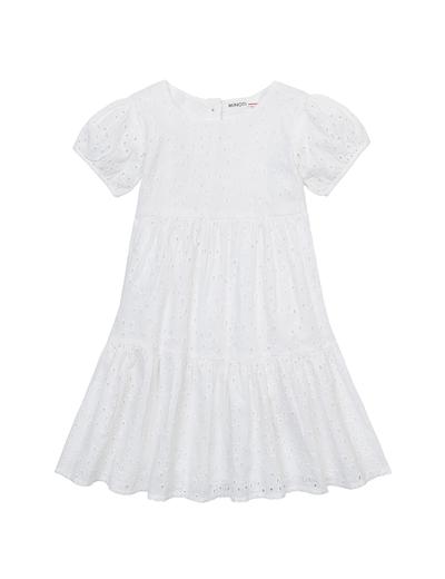 Biała zwiewna sukienka z bawełny dla dziewczynki