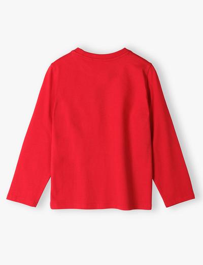 Czerwona bawełniana świąteczna bluzka dla chłopca
