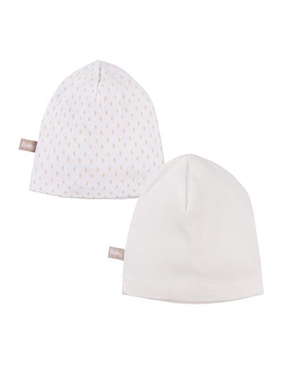 Bawełniane czapki niemowlęce 2pak - ecru