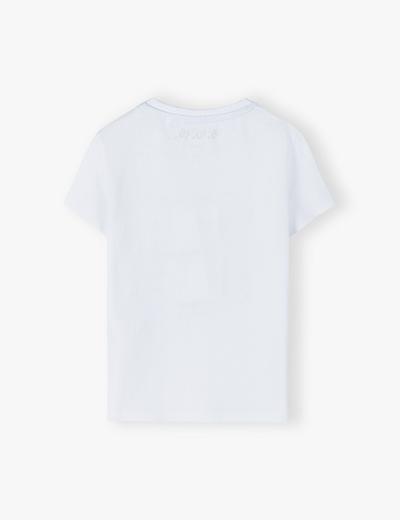 Bawełniany t-shirt niemowlęcy z miękką aplikacją - biały