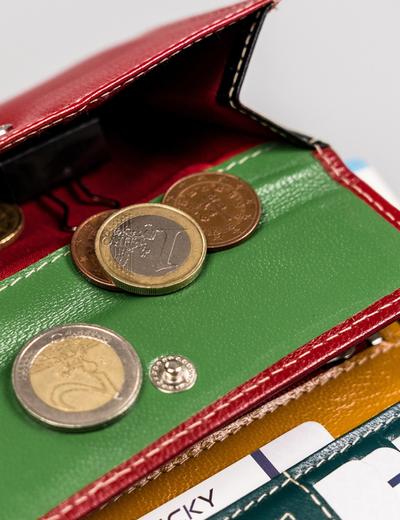 Skórzany portfel damski zamykany na zatrzask- Rovicky czerwony