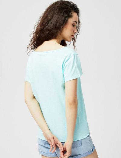 T-shirt damski bawełniany z wiązaniem