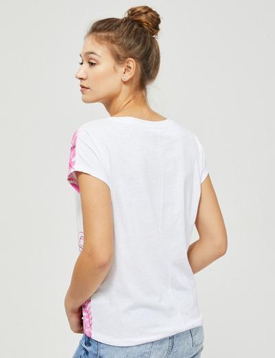 Bawełniany biały T-shirt damski na krótki rękaw